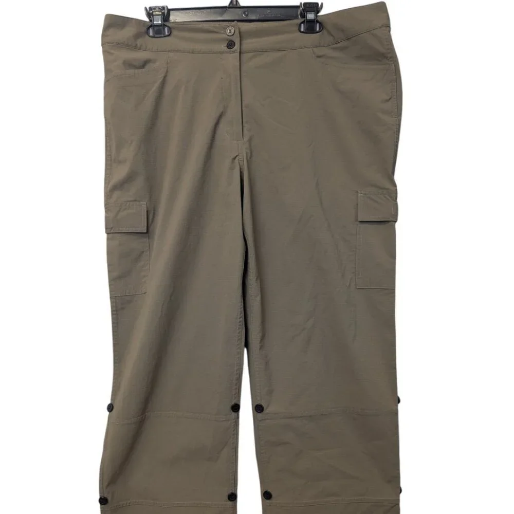 Tilley Adjustable Cargo Outdoor Utility Convertible Hiking camping pant TAUPE 16 - Picture 1 of 13